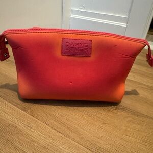Dagne Dover Neoprene Large Cosmetic Pouch Organizer Coral Pink